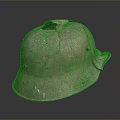 Rusty Old Damaged Military Helmet With Metal Surface And Historical War Relic
