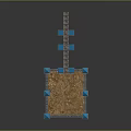 Medieval Castle Fortress With Gray Walls Blue Tower Tops Square Courtyard And Brown Ground