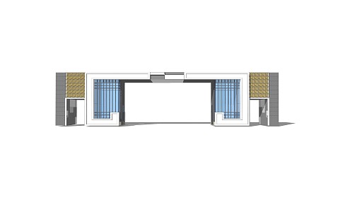 New Chinese-style Gate Entrance 3d model