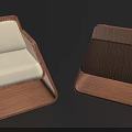 Modern Single Chair With Wooden Frame And Light Beige Cushion Design