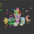 Cute Sweet Desserts Including Ice Cream Cake Star Moon Shaped Treats
