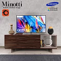 Modern Wooden Storage Cabinet With QLED TV Vase Books And Decorative Items