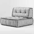 Cozy Orange Single Sofa With Tufted Backrest And Pleated Seat Edges 3d model