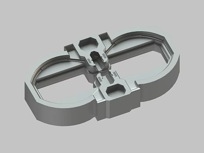 Metallic Mechanical Part With Symmetrical Ring Design And Central Connector 3d model