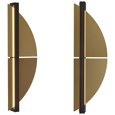 Modern Gold Brass Wall Lamp With Semicircular Design For Home Interior Lighting Decor 3d model