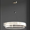 Modern Hanging Pendant Light With Round Brushed Metal Frame For Contemporary Living Room