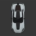 Chevrolet Corvette White Sports Car With Black Stripes Blue Accents Rear Spoiler And Sleek Design