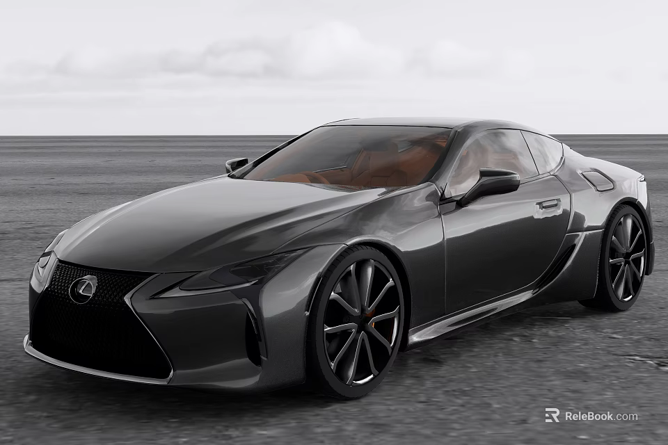 Black Lexus Sports Car With Sleek Aerodynamic Design And Alloy Wheels On Open Road 3d model 