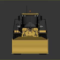 Yellow Heavy Duty Construction Utility Vehicle With Large Tires And Front Bucket