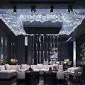 Modern KTV Lounge With Luxury Interior LED Lighting Comfortable Sofa And Sound System