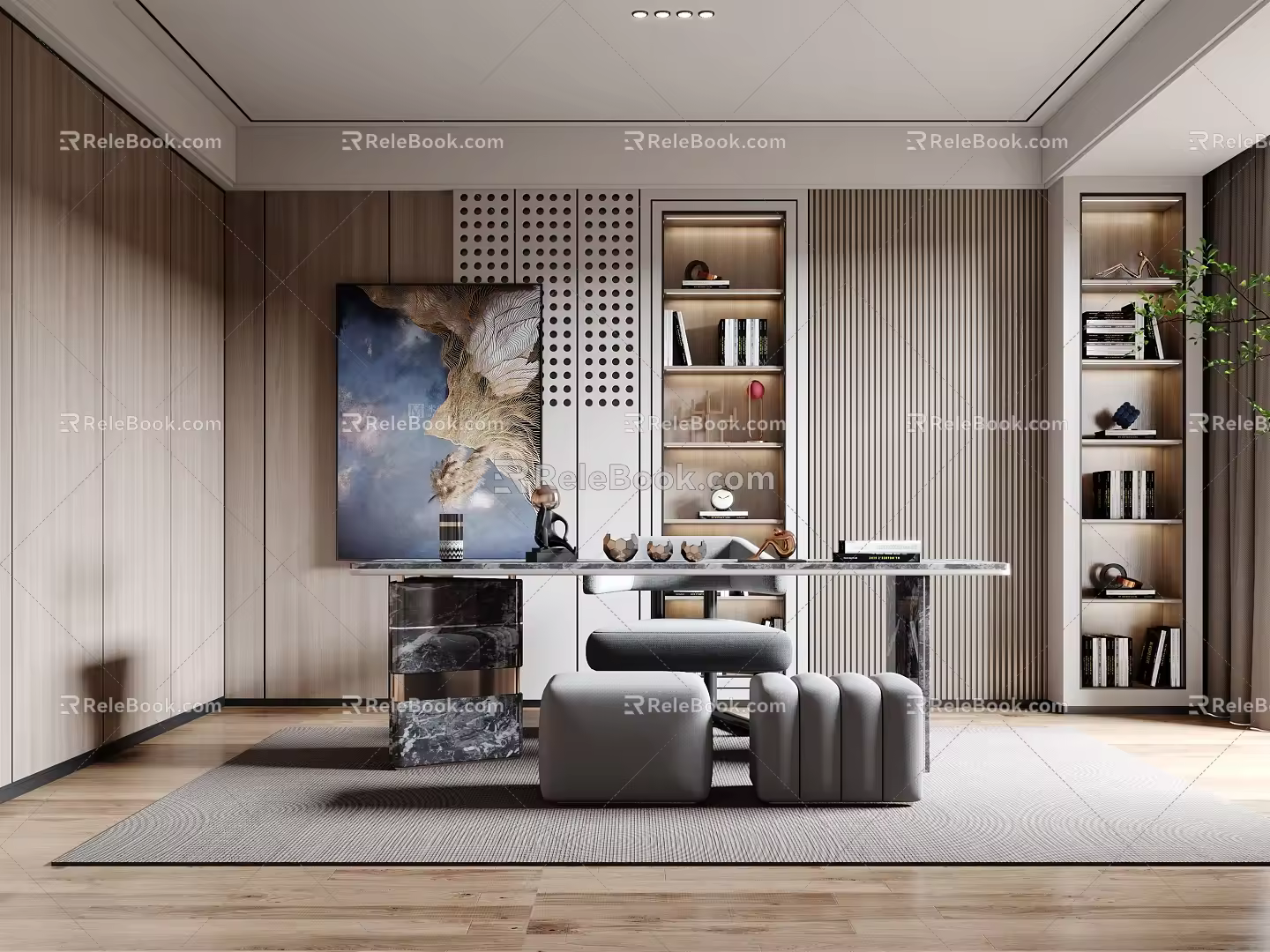 Modern study 3d model