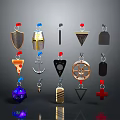 Colorful Decorative Pendant Designs With Various Shapes And Metallic Accents