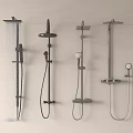 Modern Bathroom Shower Heads With Different Spray Patterns And Wall Mounted Designs 3d model