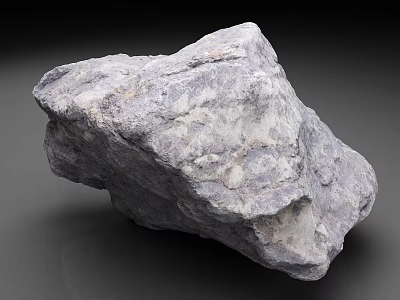 Rough Gray Purple Rock With Natural Texture On Dark Background 3d model