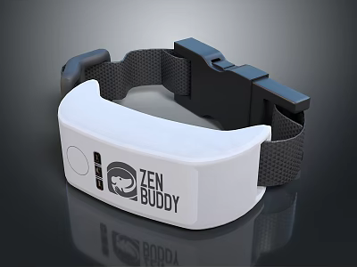 ZEN BUDDY White Neckband Entertainment Device With Audio Relaxation And Portable Design Features 3d model