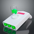 White Weapon With Transparent Cover Green Cube Red Component And Green Buttons