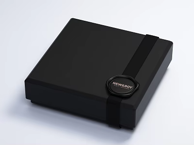 Modern Black Decorative Ornament Set With Storage Box And MODERNLY Logo 3d model