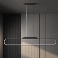 Modern Linear Pendant Light With Black And Silver Metal Design In Minimalist Interior