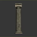 European style pillar stone pillar stone pillar old stone pillar 3d model