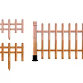 Wooden Fence with Various Styles and Posts for Garden Outdoor Decoration