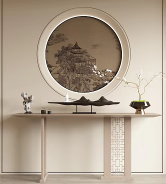 New Chinese Style Entrance Desk End View Desk Entrance Desk End View Desk 3d model