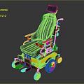 Electric Wheelchair With Yellow Black Frame Comfortable Seat Armrest And Wheels
