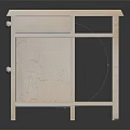 Stylish Furniture Table With Marble Top White Frame And Wooden Cabinet Storage