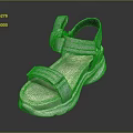 Women's Light Gray Fabric Strap Sandals With Comfortable Thick Sole And Sporty Design