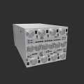 Silver Commercial Power Supply Unit With Multiple Cooling Fans Control Panels And Ventilation Grilles