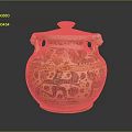 Traditional Carved Clay Jar With Intricate Animal Patterns And Decorative Sculptures