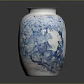 Elegant Blue And White Ceramic Vase With Intricate Design For Home Decor