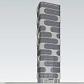Modern High Rise Office Building With Unique Curved Facade And Glass Windows