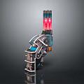 Sci Fi Mechanical Weapon With Glowing Red Elements And Metallic Structure 3d model