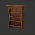 Wooden Entryway Console Side Cabinet With Open Shelves And Support Legs