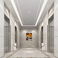modern elevator hall 3d model