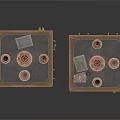 Practical Wooden Square Storage Boxes With Circular Indentations And Small Compartments For Daily Use