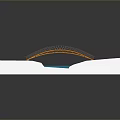 Orange Bridge Model With White Base And Blue Water Area Structure
