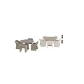 Modern Round Dining Table Set With Beige Fabric Chairs And Stylish Design