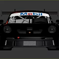 Sleek Black Race Car With Mobil Logo Rear Wing And Red Accents
