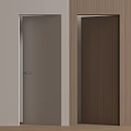 Modern Hinged Doors Featuring Light Gray And Dark Brown Wood Grain In Interior Setting
