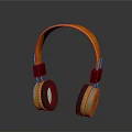 High Quality Sleek Over Ear Headphones With Orange Headband And Red Ear Cushions