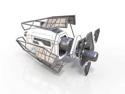 Spacecraft Design For Cosmic Exploration With Solar Panels And Thrusters 3d model