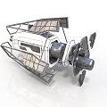 Spacecraft Design For Cosmic Exploration With Solar Panels And Thrusters