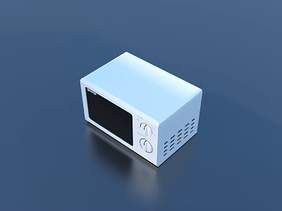 Sleek White Microwave Oven With Control Knobs For Modern Kitchen Use 3d model