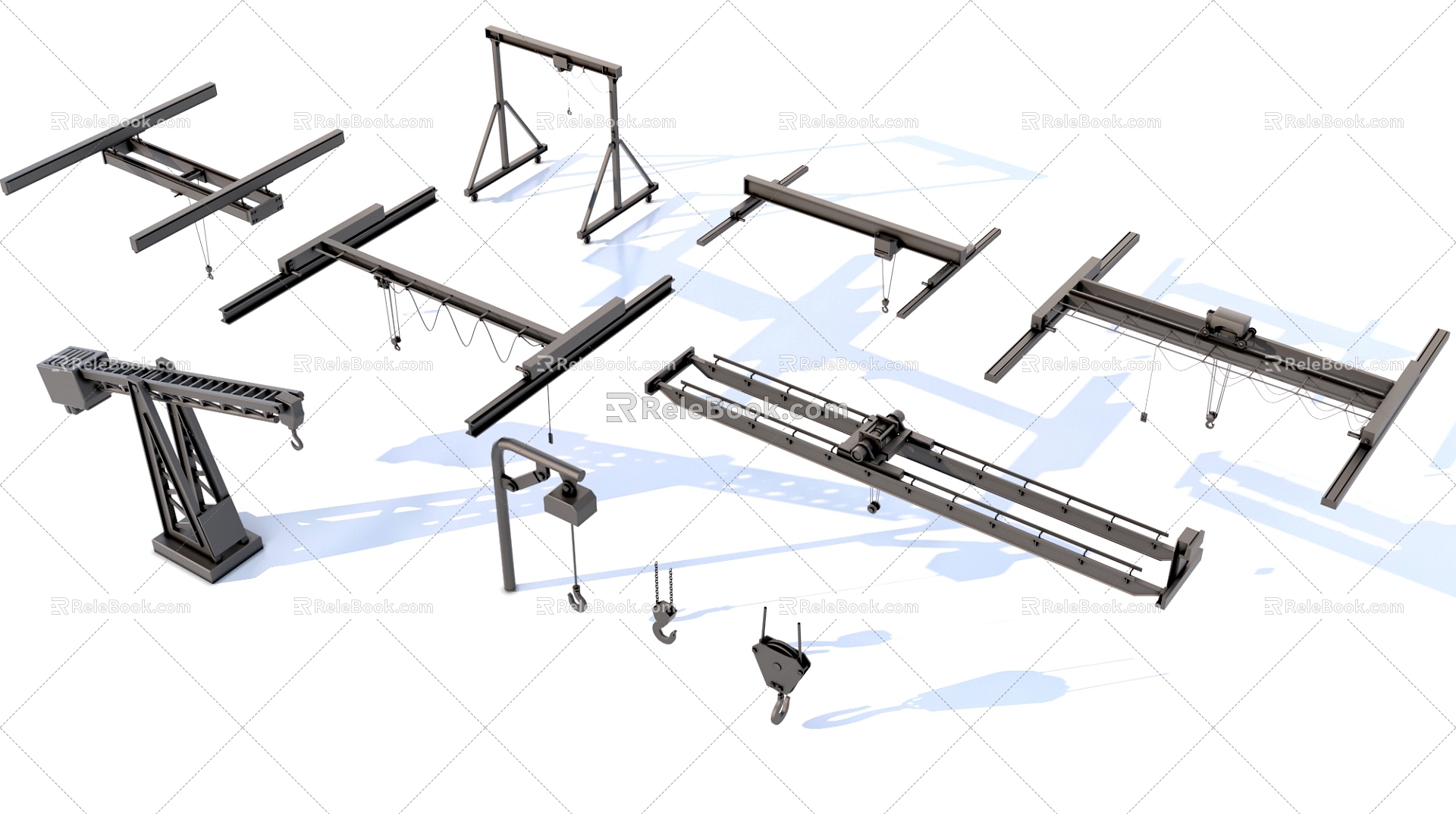 crane gantry crane factory equipment 3d model