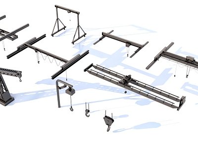 crane gantry crane factory equipment 3d model