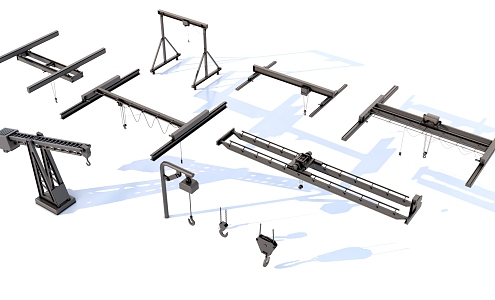 crane gantry crane factory equipment 3d model