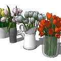 Colorful Tulips Display In Assorted Ceramic Glass Metal And Pitcher Vases