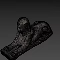 Mythical Sphinx Game and Movie Character With Human Head Lion Body and Hieroglyphic Base