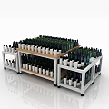 Commercial Equipment Multi Tiered Display Shelving With Organized Bottles For Retail Stores